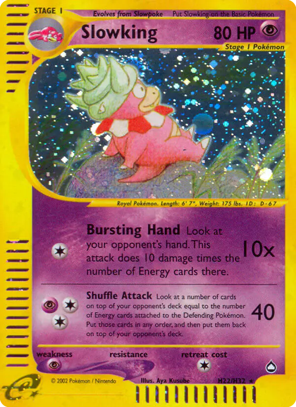 Carta Slowking H22 de Aquapolis