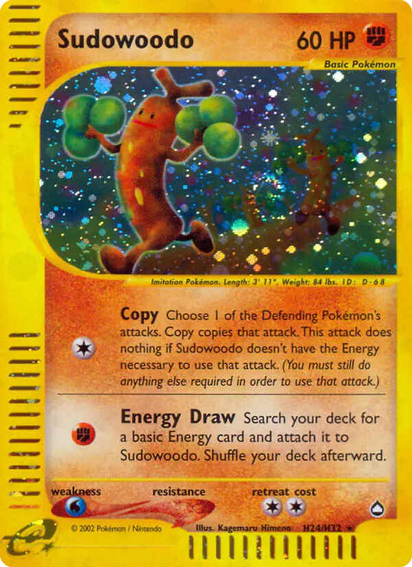 Carta Sudowoodo H24 de Aquapolis