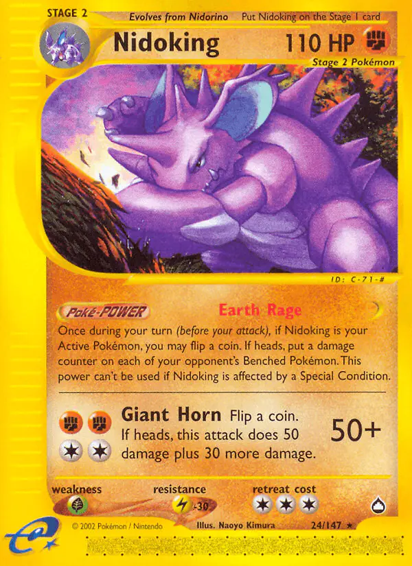 Carta Nidoking 24/147 de Aquapolis