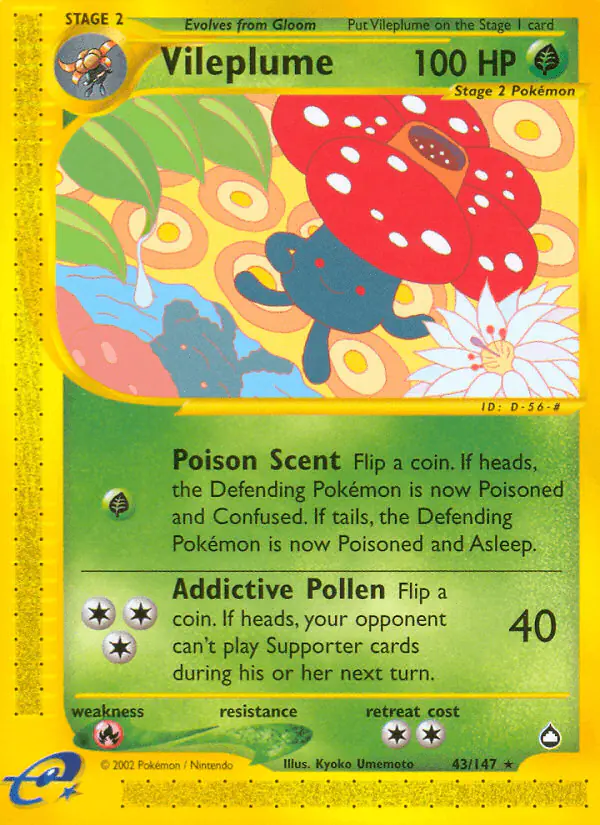 Carta Vileplume 43/147 de Aquapolis