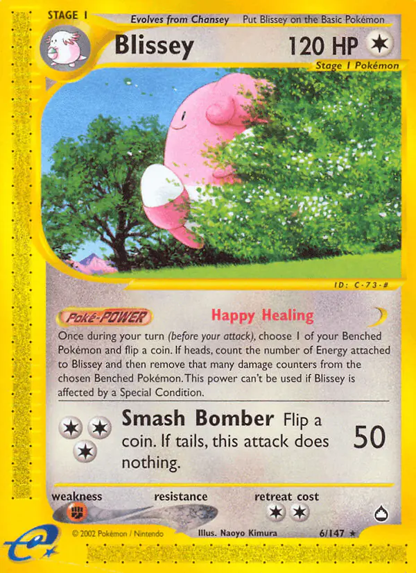 Carta Blissey 6/147 de Aquapolis