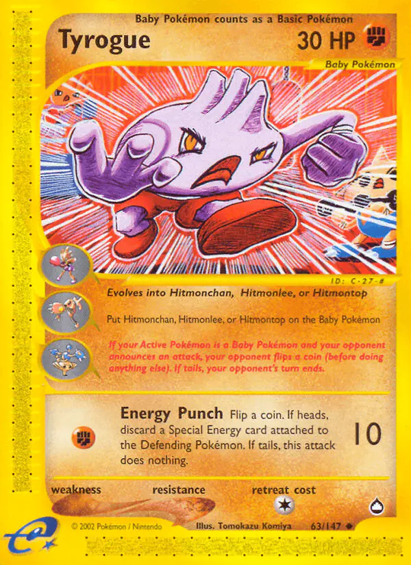 Carta Tyrogue 63/147 de Aquapolis