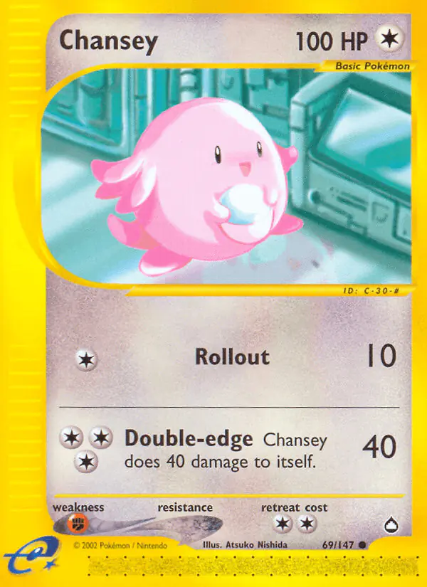 Carta Chansey 69/147 de Aquapolis