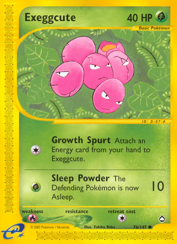 Carta Exeggcute 76/147 de Aquapolis