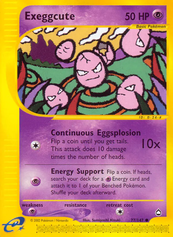 Carta Exeggcute 77/147 de Aquapolis