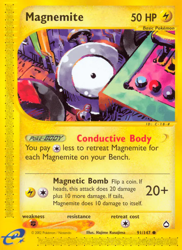 Carta Magnemite 91/147 de Aquapolis