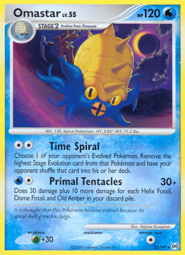 Carta Omastar 23/99 de Arceus