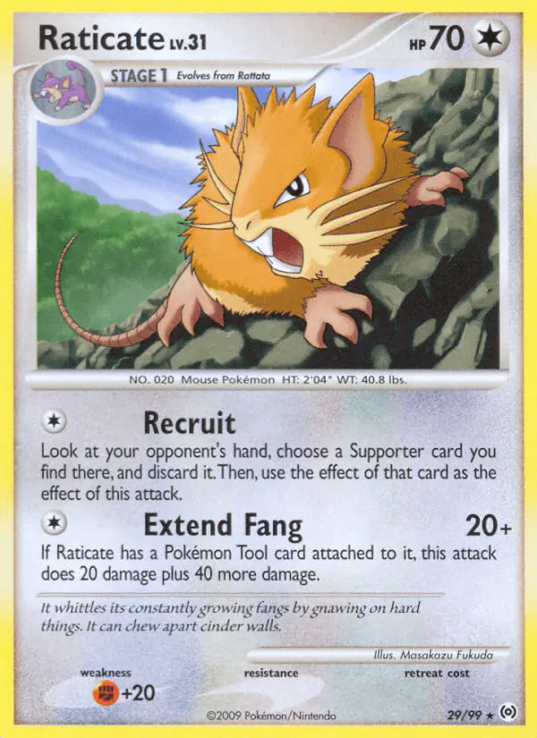 Carta Raticate 29/99 de Arceus