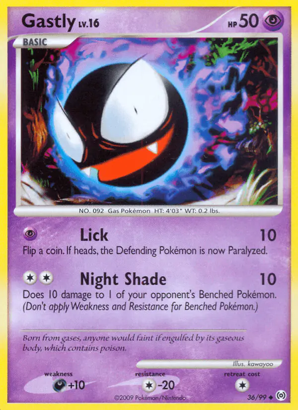 Carta Gastly 36/99 de Arceus