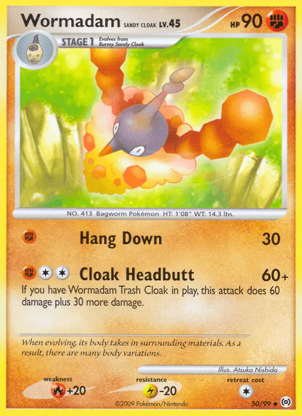 Carta Wormadam Sandy Cloak 50/99 de Arceus