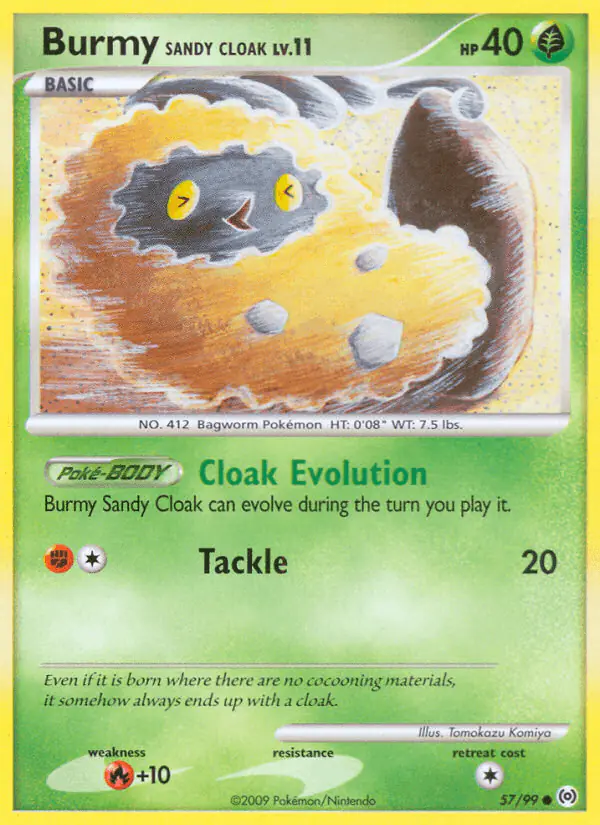 Carta Burmy Sandy Cloak 57/99 de Arceus