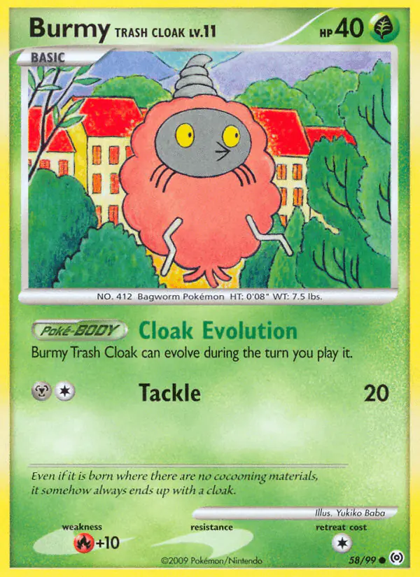 Carta Burmy Trash Cloak 58/99 de Arceus