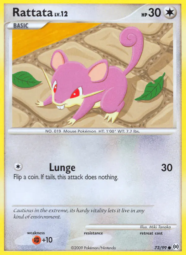 Carta Rattata 73/99 de Arceus