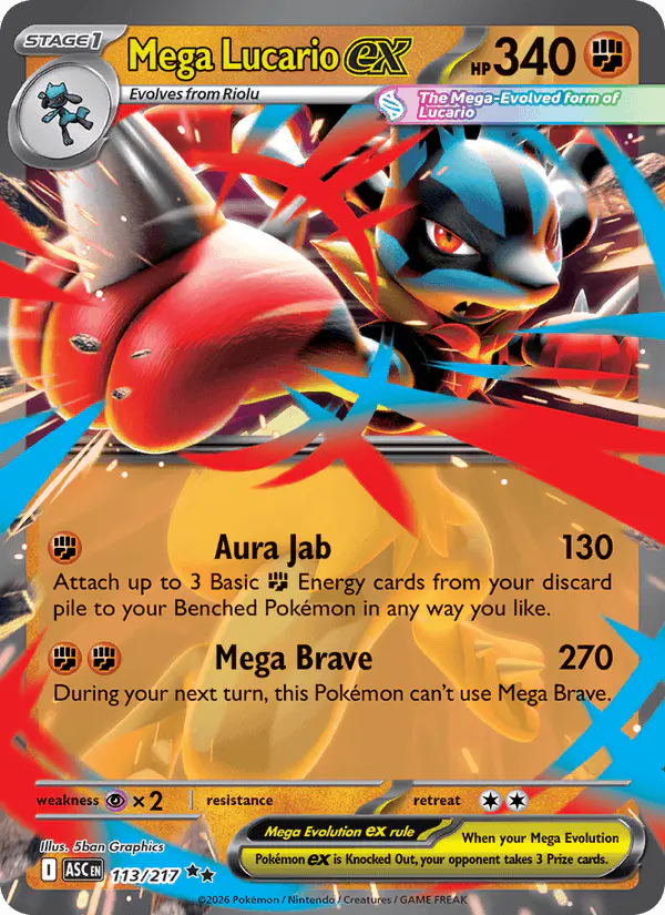 Carta Mega Lucario ex 113/217 de Ascended Heroes