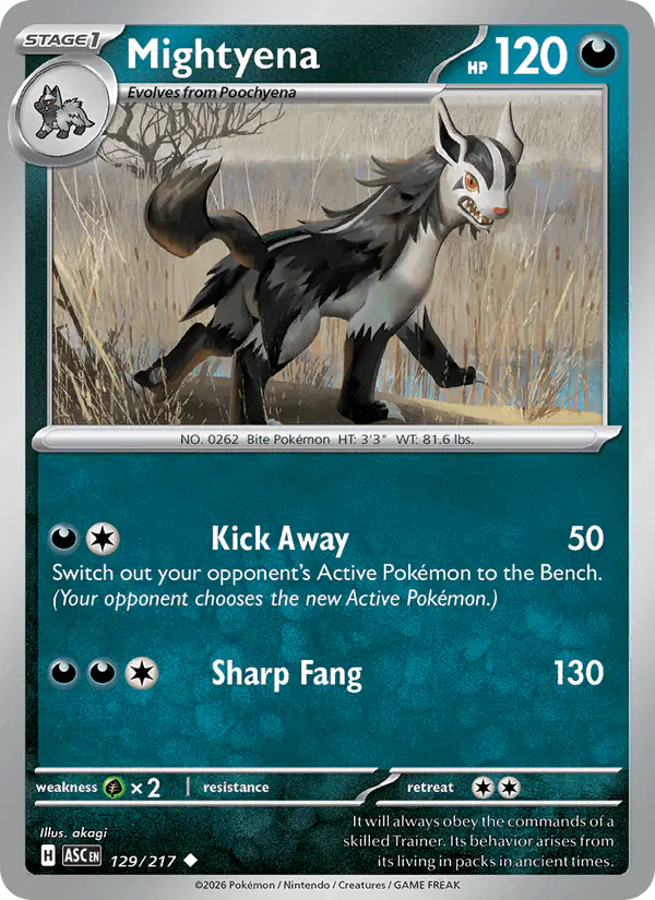 Carta Mightyena 129/217 de Ascended Heroes