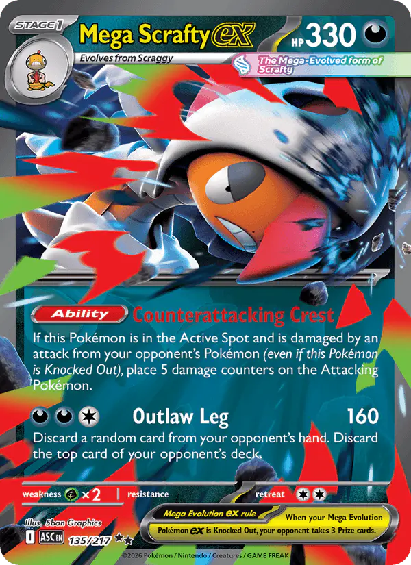 Carta Mega Scrafty ex 135/217 de Ascended Heroes