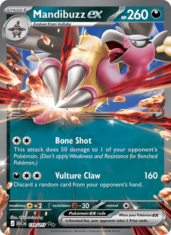 Carta Mandibuzz ex 139/217 de Ascended Heroes