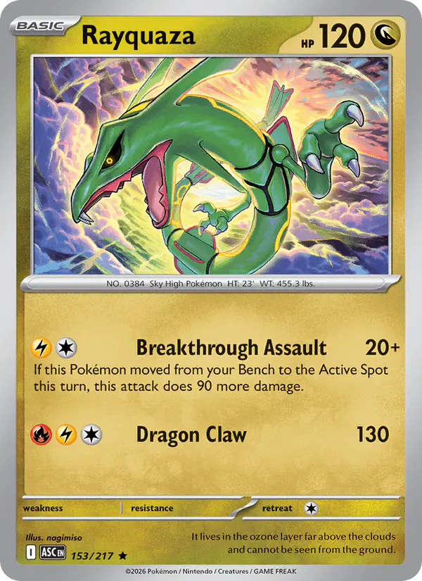 Carta Rayquaza 153/217 de Ascended Heroes