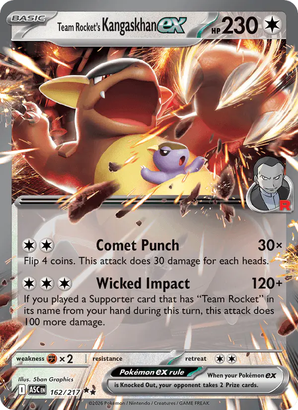 Carta Team Rocket's Kangaskhan ex 162/217 de Ascended Heroes