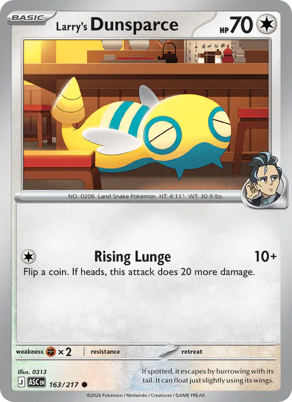Carta Larry's Dunsparce 163/217 de Ascended Heroes