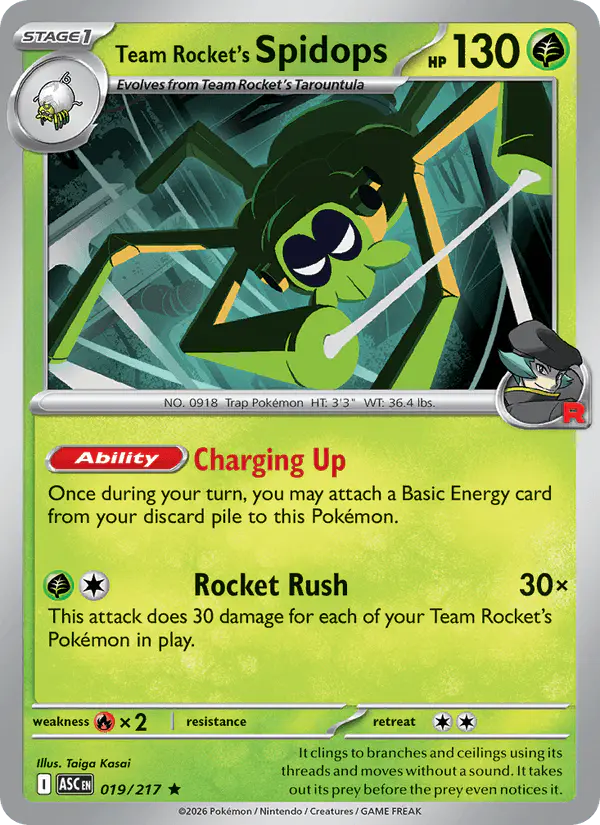 Carta Team Rocket's Spidops 019/217 de Ascended Heroes