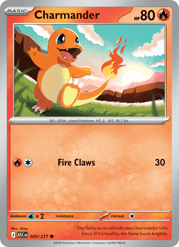 Carta Charmander 020/217 de Ascended Heroes