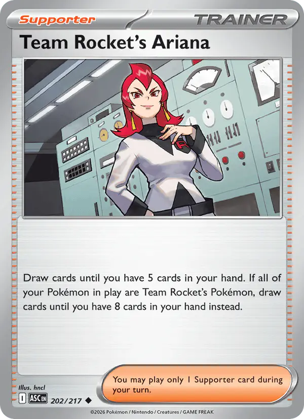 Carta Team Rocket's Ariana 202/217 de Ascended Heroes