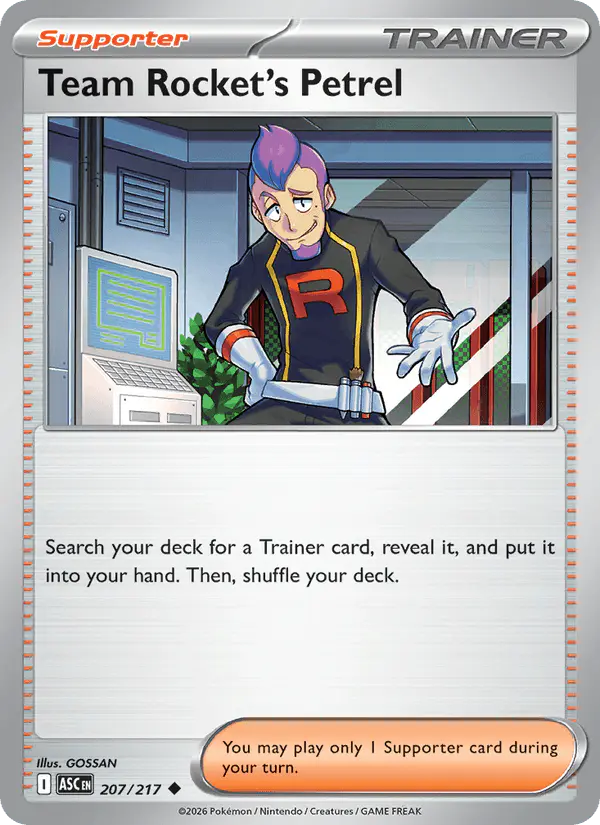 Carta Team Rocket's Petrel 207/217 de Ascended Heroes