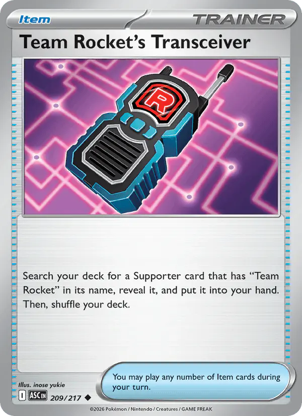Carta Team Rocket's Transceiver 209/217 de Ascended Heroes