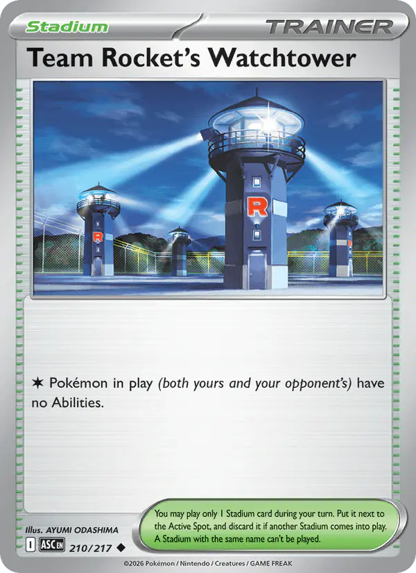 Carta Team Rocket's Watchtower 210/217 de Ascended Heroes