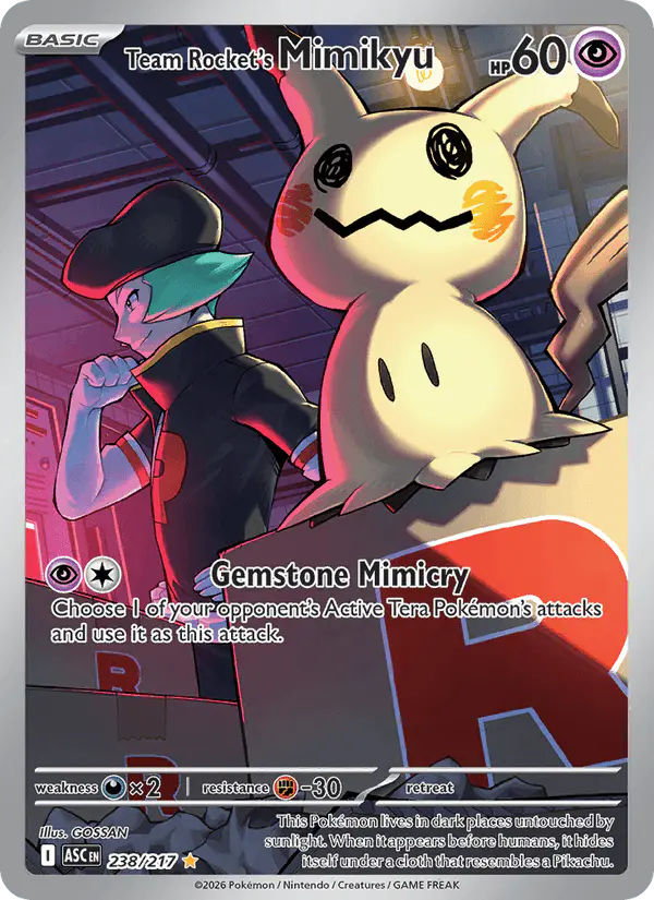 Carta Team Rocket's Mimikyu 238/217 de Ascended Heroes