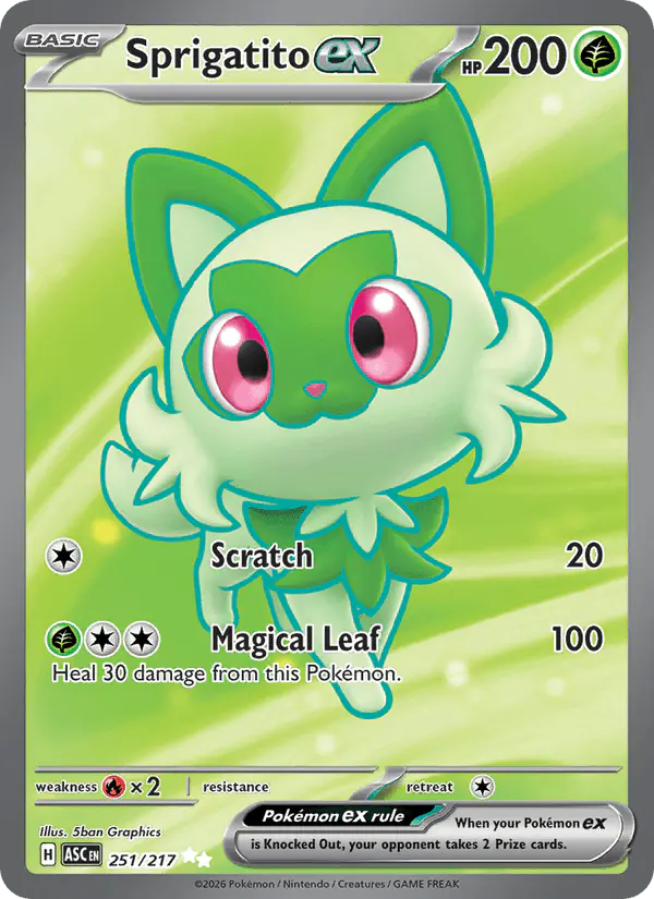 Carta Sprigatito ex 251/217 de Ascended Heroes