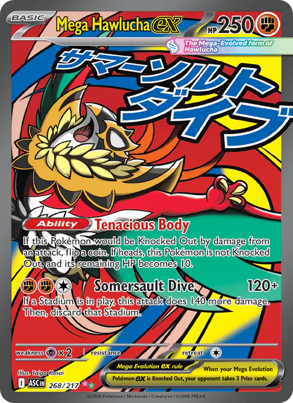 Carta Mega Hawlucha ex 268/217 de Ascended Heroes