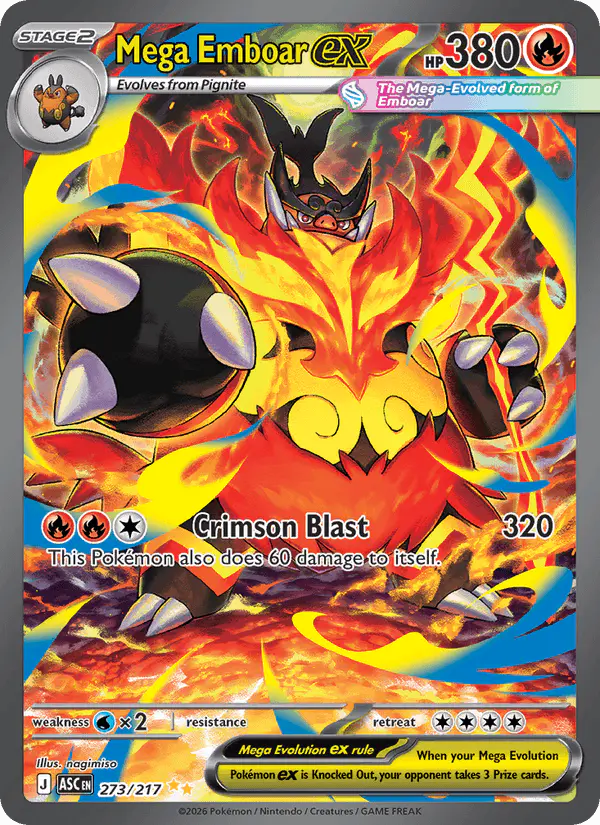 Carta Mega Emboar ex 273/217 de Ascended Heroes