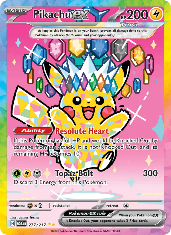 Carta Pikachu ex 277/217 de Ascended Heroes
