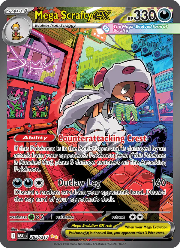 Carta Mega Scrafty ex 285/217 de Ascended Heroes