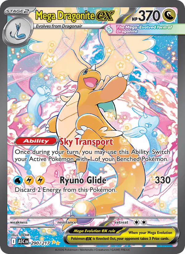 Carta Mega Dragonite ex 290/217 de Ascended Heroes