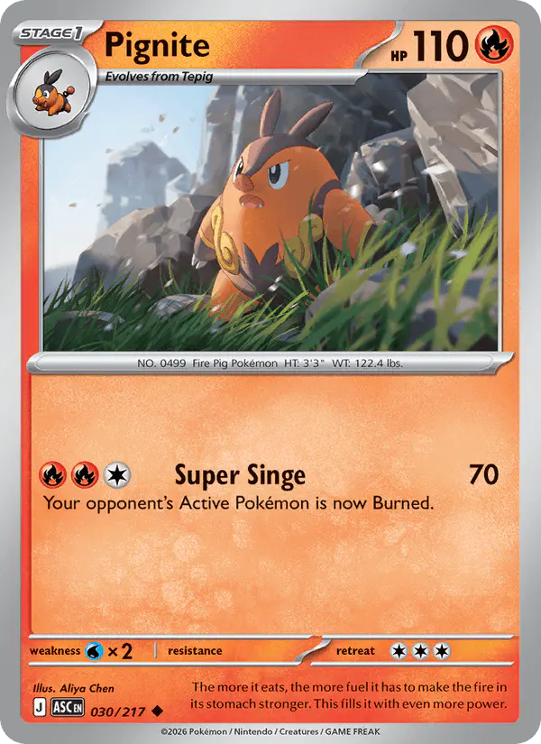 Carta Pignite 030/217 de Ascended Heroes