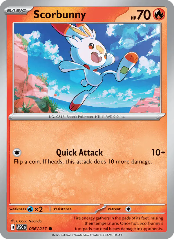 Carta Scorbunny 036/217 de Ascended Heroes