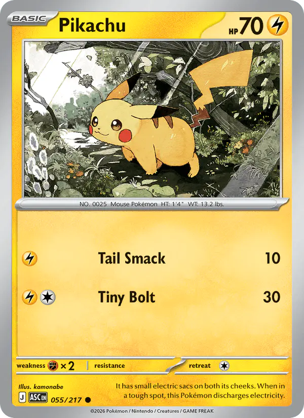 Carta Pikachu 055/217 de Ascended Heroes