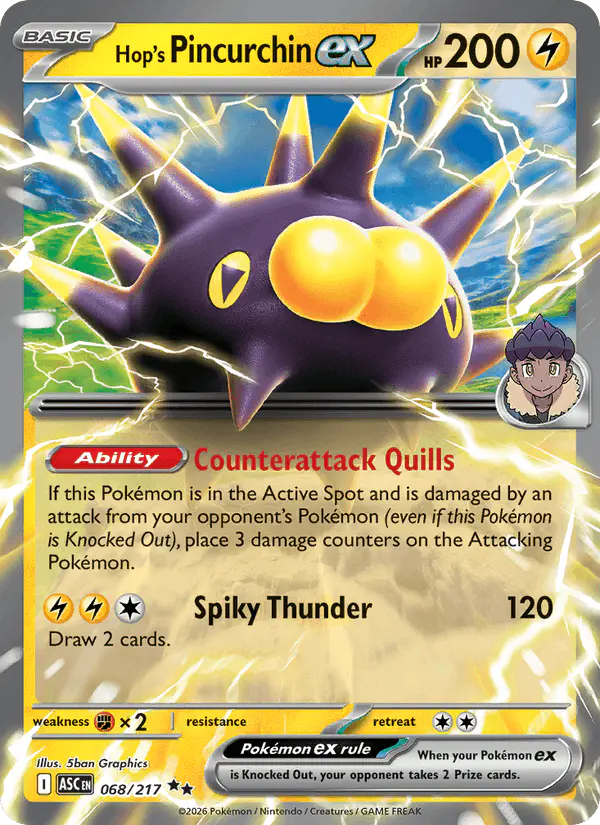 Carta Hop's Pincurchin ex 068/217 de Ascended Heroes