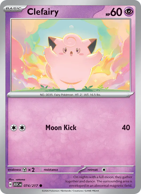 Carta Clefairy 074/217 de Ascended Heroes