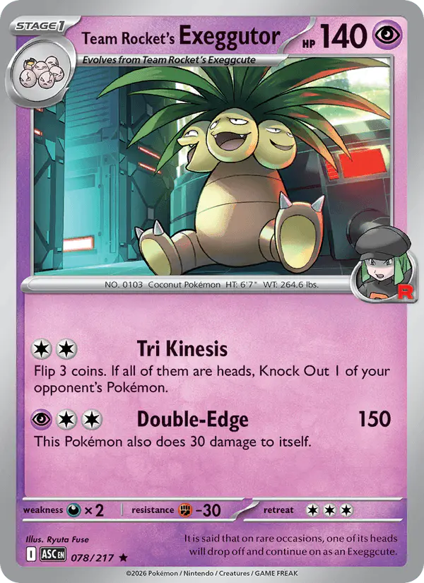 Carta Team Rocket's Exeggutor 078/217 de Ascended Heroes