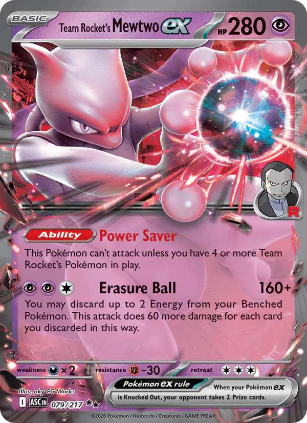 Carta Team Rocket's Mewtwo ex 079/217 de Ascended Heroes
