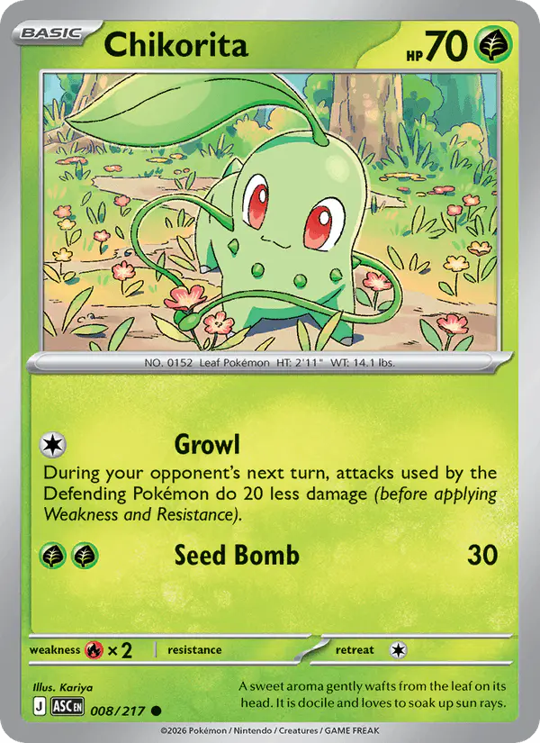 Carta Chikorita 008/217 de Ascended Heroes
