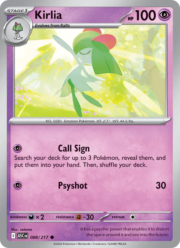 Carta Kirlia 088/217 de Ascended Heroes