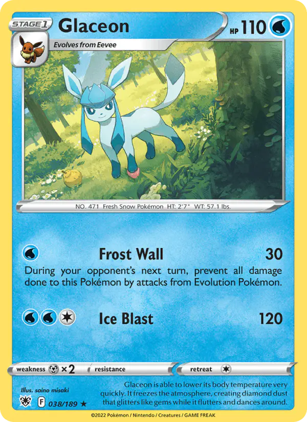 Carta Glaceon 038/189 de Astral Radiance