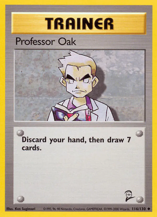 Carta Professor Oak 116/130 de Base Set 2