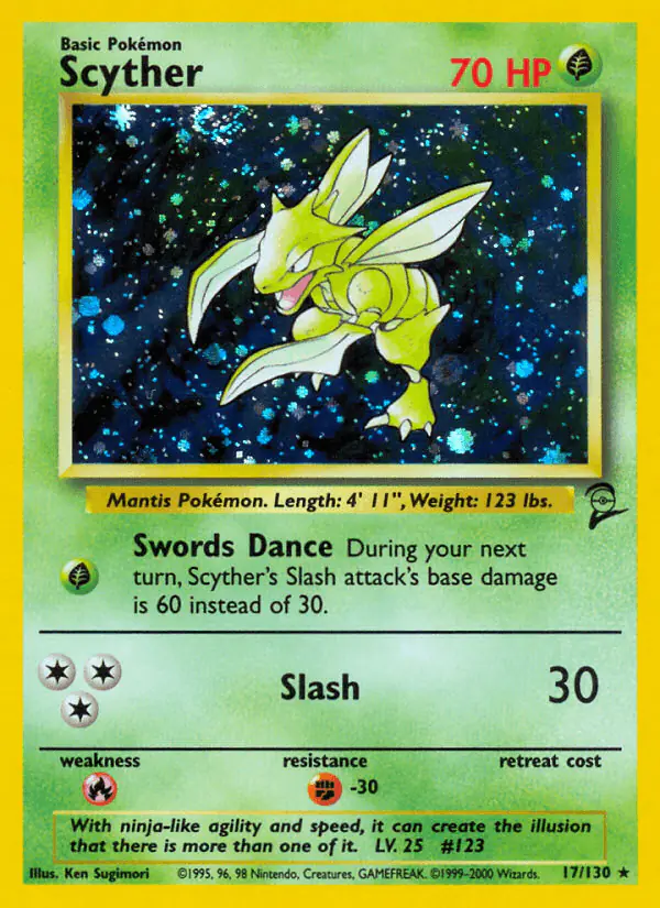 Carta Scyther 17/130 de Base Set 2