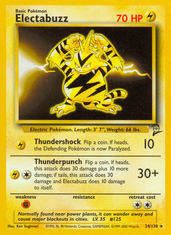 Carta Electabuzz 24/130 de Base Set 2